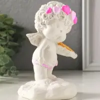Фигурка гипс &laquo;Ангел со скрипкой&raquo;, 14&times;9&times;9 см, белый с росписью