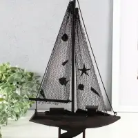 Корабль сувенирный на подставке "Парусник рыбацкий" красно-коричневый 21,5х6,5х37,5 см