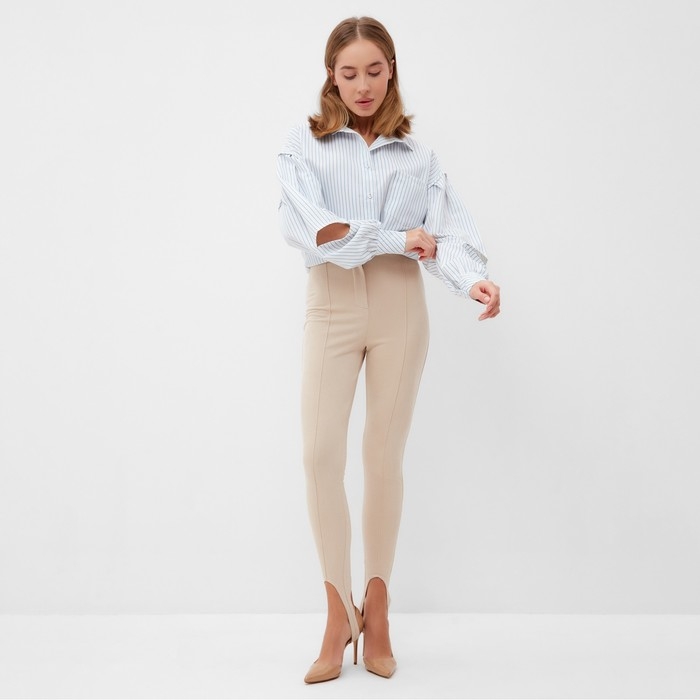 Брюки женские MINAKU: Casual Collection цвет экрю, размер 42