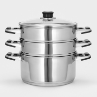 Мантоварка &laquo;Алтын&raquo;, 8,5 л, d=22 см, 2 секции, стеклянная крышка,капсульное дно, индукция