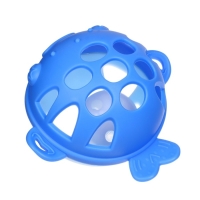 Прорезыватель силиконовый для зубов с погремушкой Крошка Я &laquo;Рыбка&raquo;, в кейсе, синий