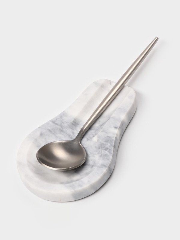 Подставка под ложку из мрамора "Marble", цвет белый