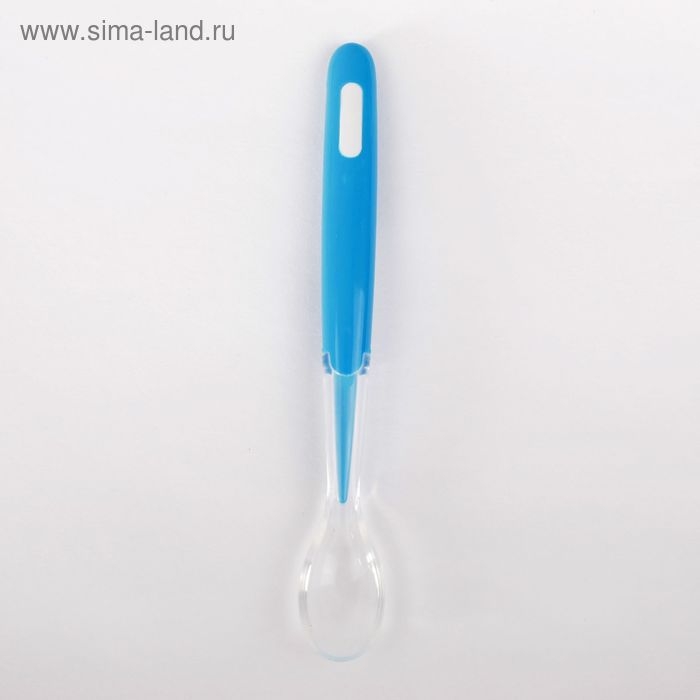 Ложка детская для кормления силиконовая, от 5 мес., цвет синий