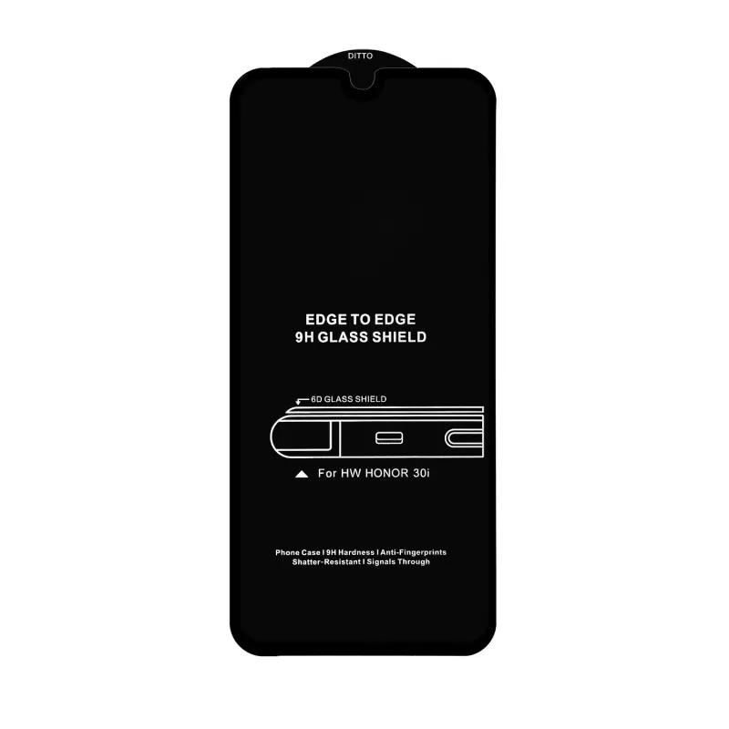 Защитное стекло Huawei Honor 30i/Y8P Black 6D без упаковки