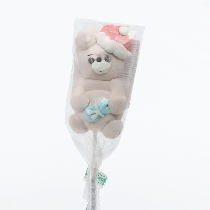 Маршмэллоу на палочке "Мишка с подарком", 20 г