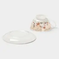 Чайная пара новогодняя &laquo;Лесное чудо&raquo;, 2 предмета: чашка 180 мл, блюдце d=15 см, керамика, подарочная упаковка, бежевая