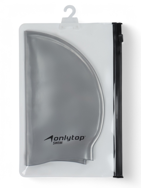 Шапочка для плавания силиконовая 49 гр, цвет серый