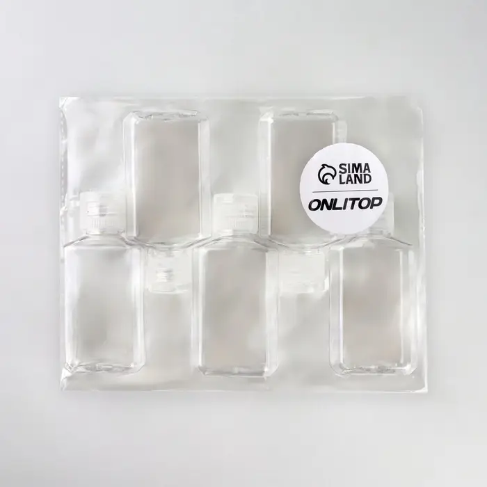 Бутылочка для хранения, 65 мл, фасовка 5 шт., прозрачная