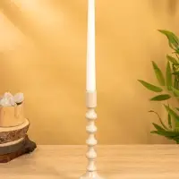 Подсвечник "Кремовый" 10х10х31 см, алюминий