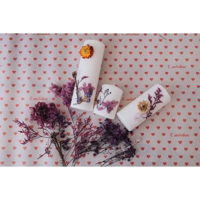 Набор: свеча--цилиндр, 4&times;5 см, 4&times;9 см, 5&times;11.5 см, 3 шт., белая