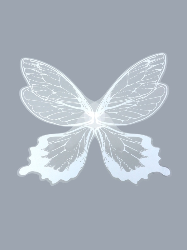 Декор флористический для букетов, "Крылья бабочки", белая, 50х56 см