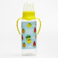 Бутылочка для кормления «Фрукты», классическое горло, 250 мл., от 0 мес., цилиндр, с ручками Бутылочка для кормления «Фрукты», классическое горло, 250 мл., от 0 мес., цилиндр, с ручками