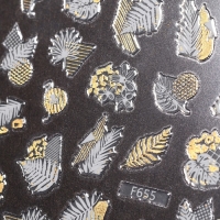 Наклейки для ногтей «Листочки», металлизированные, цвет белый/золотистый Наклейки для ногтей «Листочки», металлизированные, цвет белый/золотистый