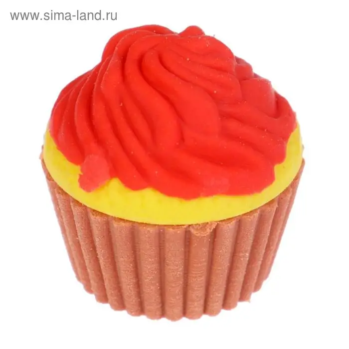 Ластик фигурный "Пирожное", насадка на карандаш, МИКС