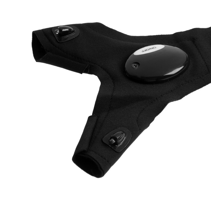 Перчатка ТУНДРА, со светодиодным фонариком и ремешком, левая Перчатка ТУНДРА, со светодиодным фонариком и ремешком, левая