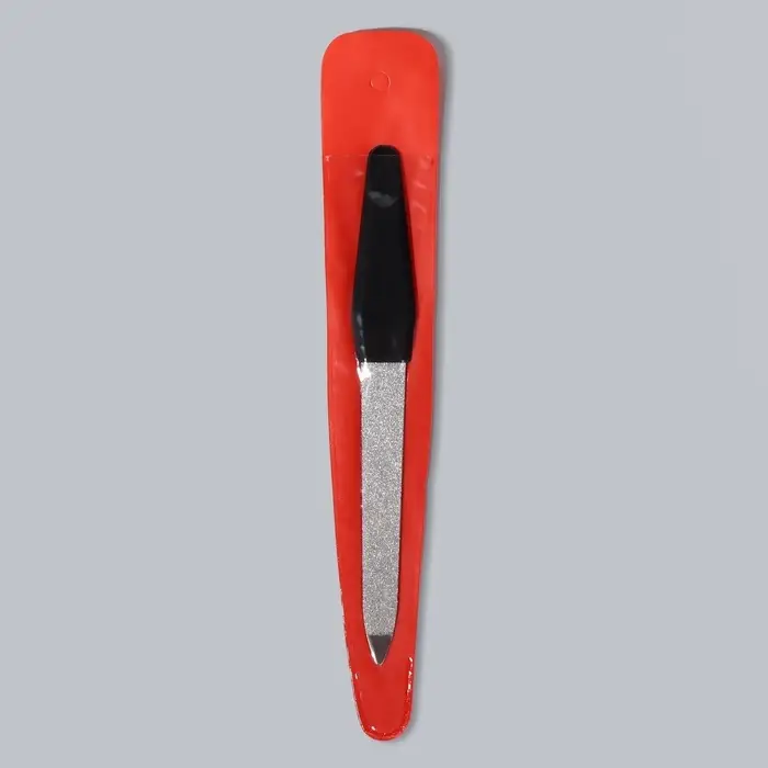 Пилка металлическая для ногтей, 12 см, чёрная, цвет серебристый