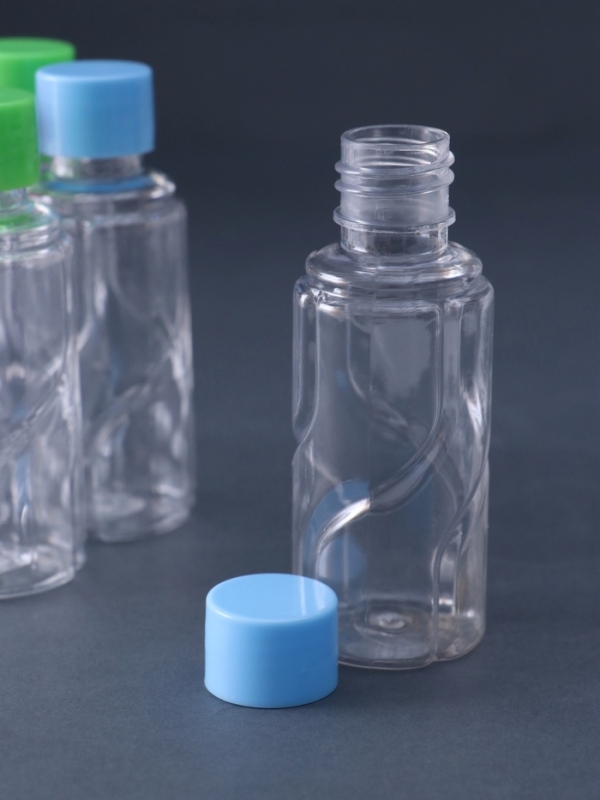 Баночка для скрапбукинга пластик "Бутылочка волна" 50 мл набор 6 шт 3,3х3,3х8,2 см