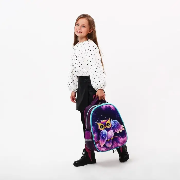 Рюкзак каркасный школьный, 39 х 30 х 14 см, Calligrata "Сова"