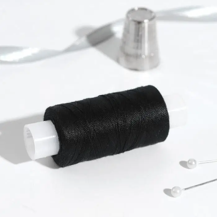 Нитки 45ЛЛ, 200 м, цвет чёрный №115, цена за 1 штуку