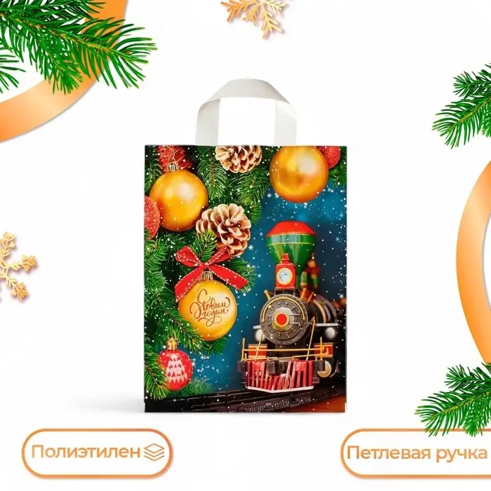 Пакет &laquo;Вокзал желаний&raquo;, полиэтиленовый с петлевой ручкой, 28&times;35 см