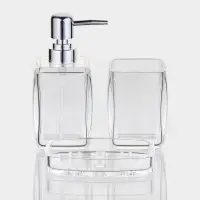 Набор для ванной "Эко" 3 предмета (дозатор, стакан, мыльница)