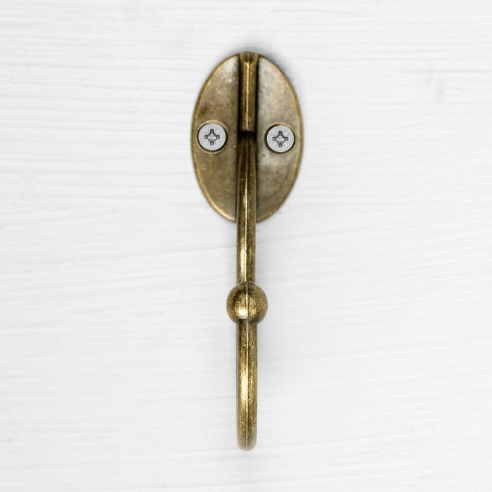 Крючок мебельный ТУНДРА TKO019, однорожковый, бронза, 8 шт TMP