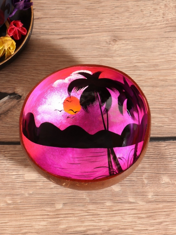 Чаша "Закат" 14х14х6 см, кокос