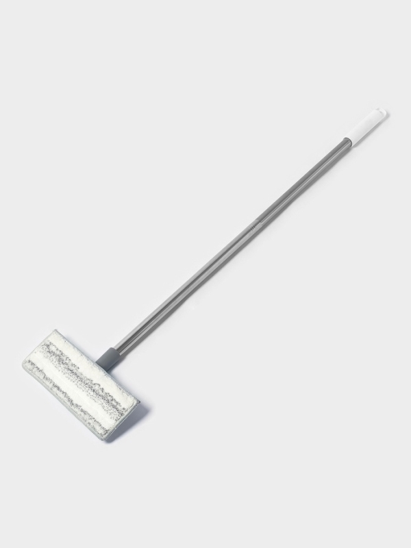 Швабра для стен и окон, со сгоном, стальная ручка, 2 насадки микроф 20х8х85 см