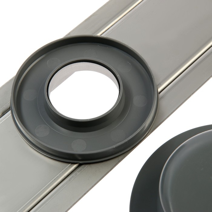 Трап ZEIN engr, c флaнцeм свободного вращ 360&deg;, 7*50 см, d=40/50 мм, нерж сталь, сатин