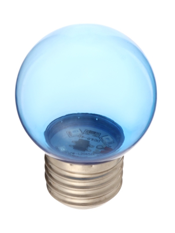 Лампа светодиодная, G45, Е27, 1.5 Вт, для белт-лайта, прозрачная, синяя, набор 10 шт Лампа светодиодная, G45, Е27, 1.5 Вт, для белт-лайта, прозрачная, синяя, набор 10 шт