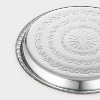 Поднос из нержавеющей стали круглый &laquo;Смеяна&raquo;, d=33 см, цвет серебряный