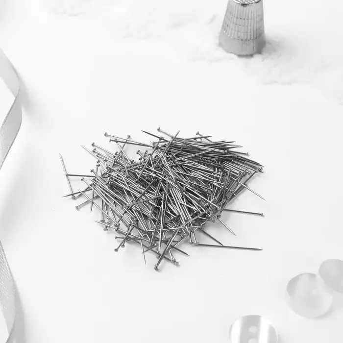 Булавки портновские &laquo;Гвоздики&raquo;, 24 мм, 200 шт., цвет серебряный
