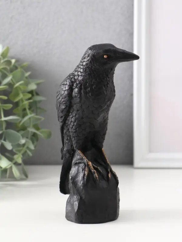 Фигура &laquo;Ворон на камне&raquo;, 15.5&times;5.5&times;10 см, чёрная