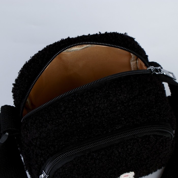 Сумка плюшевая &laquo;Мишка&raquo;, чёрная