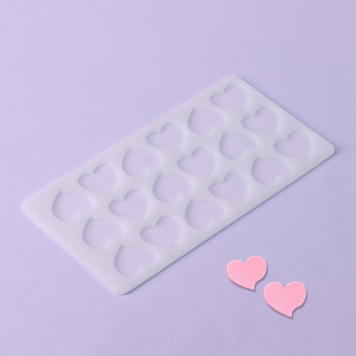 Форма для шоколада &laquo;Флирт&raquo;, силикон, 18 ячеек, 21&times;11&times;0,3 см, цвет прозрачный