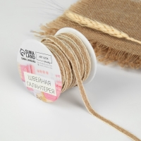 Тесьма декоративная холщовая, 6 мм, 9 &plusmn; 0,5 м, цвет светло-бежевый/бежевый