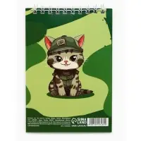 Блокнот А6, 40 л. в клетку, обложка картон &laquo;С днем защитника отечества. 23 февраля&raquo;