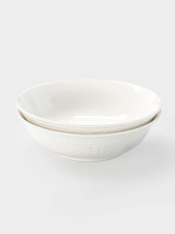 Тарелки глубокие WY Venecia, 580 мл, 17&times;5 см, набор 2 шт., фарфор, белые