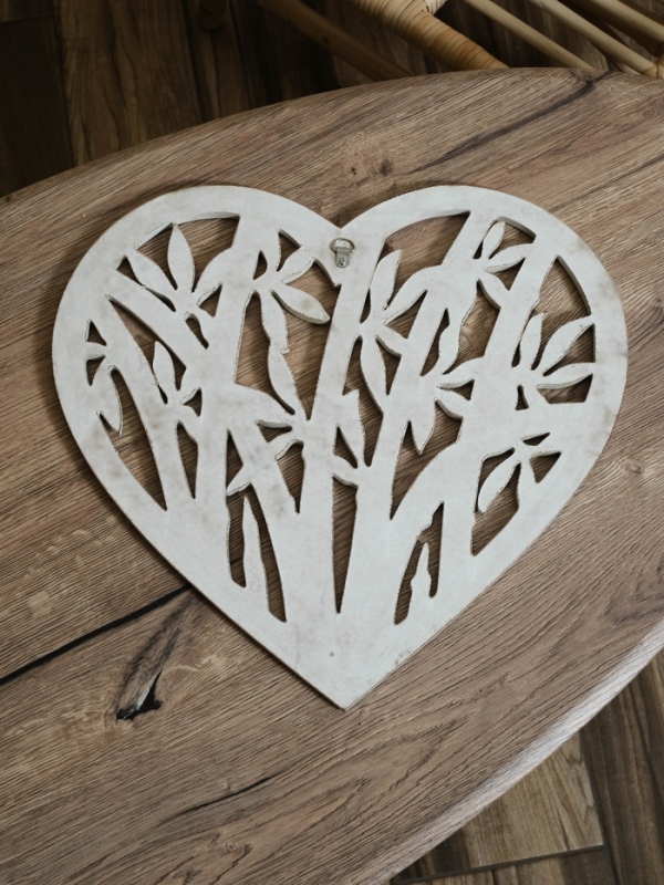 Панно резное МДФ Панно резное МДФ "Сердце бамбук", 40х40х0,6 см