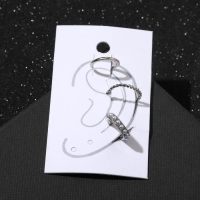 Серьги &laquo;Каффы&raquo; манжеты, набор 3 шт, цвет белый в серебре