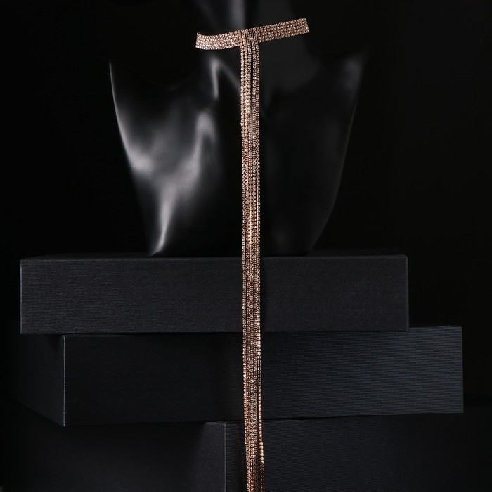 Чокер &laquo;Лёд&raquo; галстук, цвет белый в золоте, 27 см