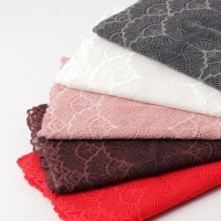 Кружевная эластичная ткань, 180 мм &times; 2,7 &plusmn; 0,5 м, цвет розово-бежевый