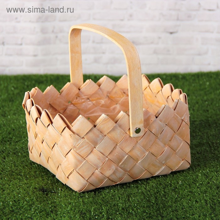 Набор корзин плетеных, 2  шт, лукошко, натуральный, 21&times;16&times;22 см, 17,5&times;12,5&times;17,5 см