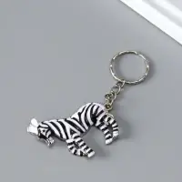 Брелок металл, эмаль "Зебра" 4х4,8х0,5 см