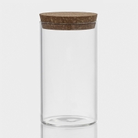 Банка стеклянная для хранения сыпучих продуктов &laquo;Классика&raquo;, 650 мл, 8,5&times;16 см, с пробковой крышкой