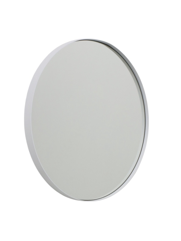 Зеркало интерьерное настенное в круглом корпусе из металла  d=50,5см, белый
