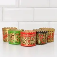 Форма бумажная для кулича Деко-про &laquo;Хохлома&raquo;, 7&times;6 см, МИКС
