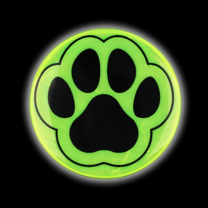 Светоотражающий значок &laquo;Лапка&raquo;, d = 5,8 см, цвет МИКС