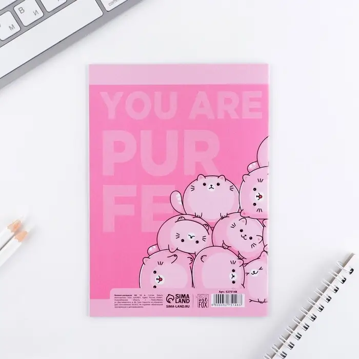 Блокнот раскраска А6, 12 л. &laquo;Ты замурчательна&raquo;