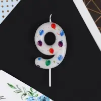 Свеча для торта, цифра &laquo;9&raquo;, 5,5 х 8 см